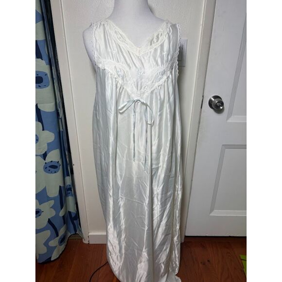 Barbizon VTG Slip Dress Angie Nightgown White Bridal Feminine Lace Mumu Sz Large - Picture 2 of 6